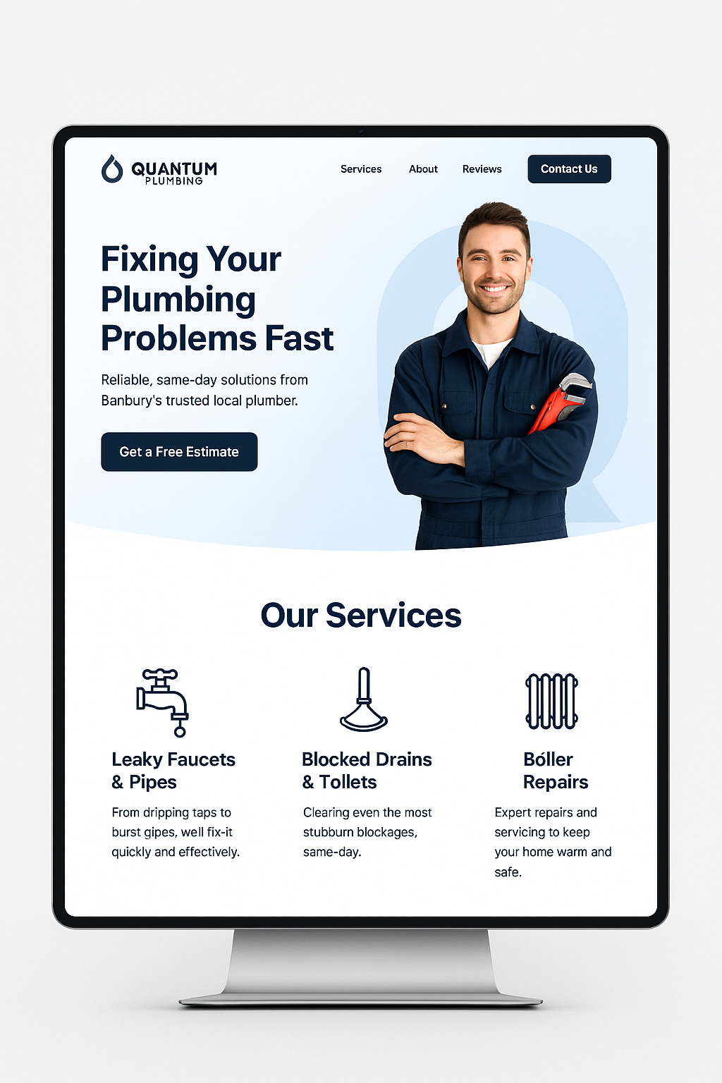 Website design mockup